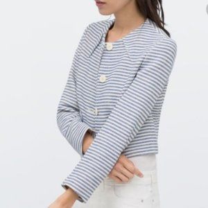 Zara Cropped Striped Jacket